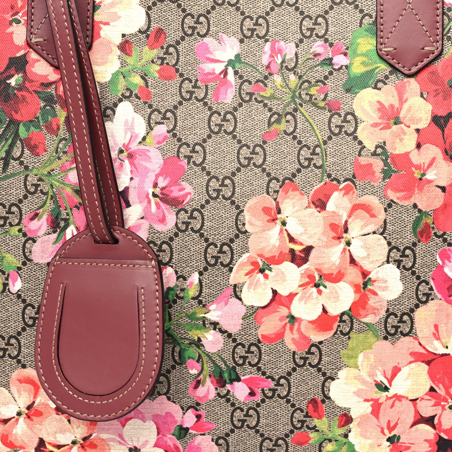 Gucci GG Supreme Monogram Blooms Medium Reversible Tote Beige Multicolor Dry Rose 8 of 12