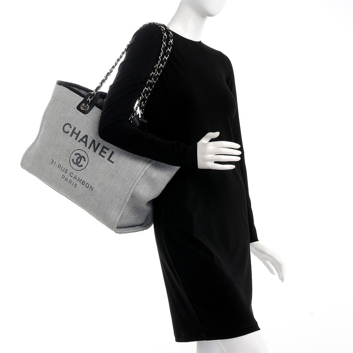 Canvas Large Deauville Tote Grey