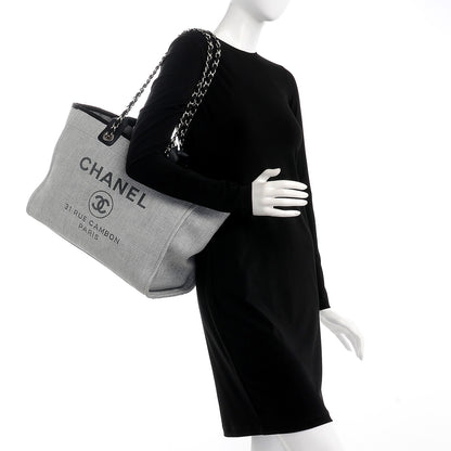 Chanel Canvas Large Deauville Tote Grey 2 of 12