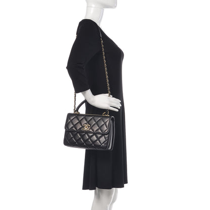Chanel Lambskin Quilted Small Trendy CC Dual Handle Flap Bag Black 2 of 14