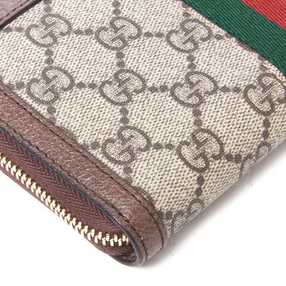 Gucci GG Supreme Monogram Web Ophidia Zip Around Wallet Brown 5 of 9