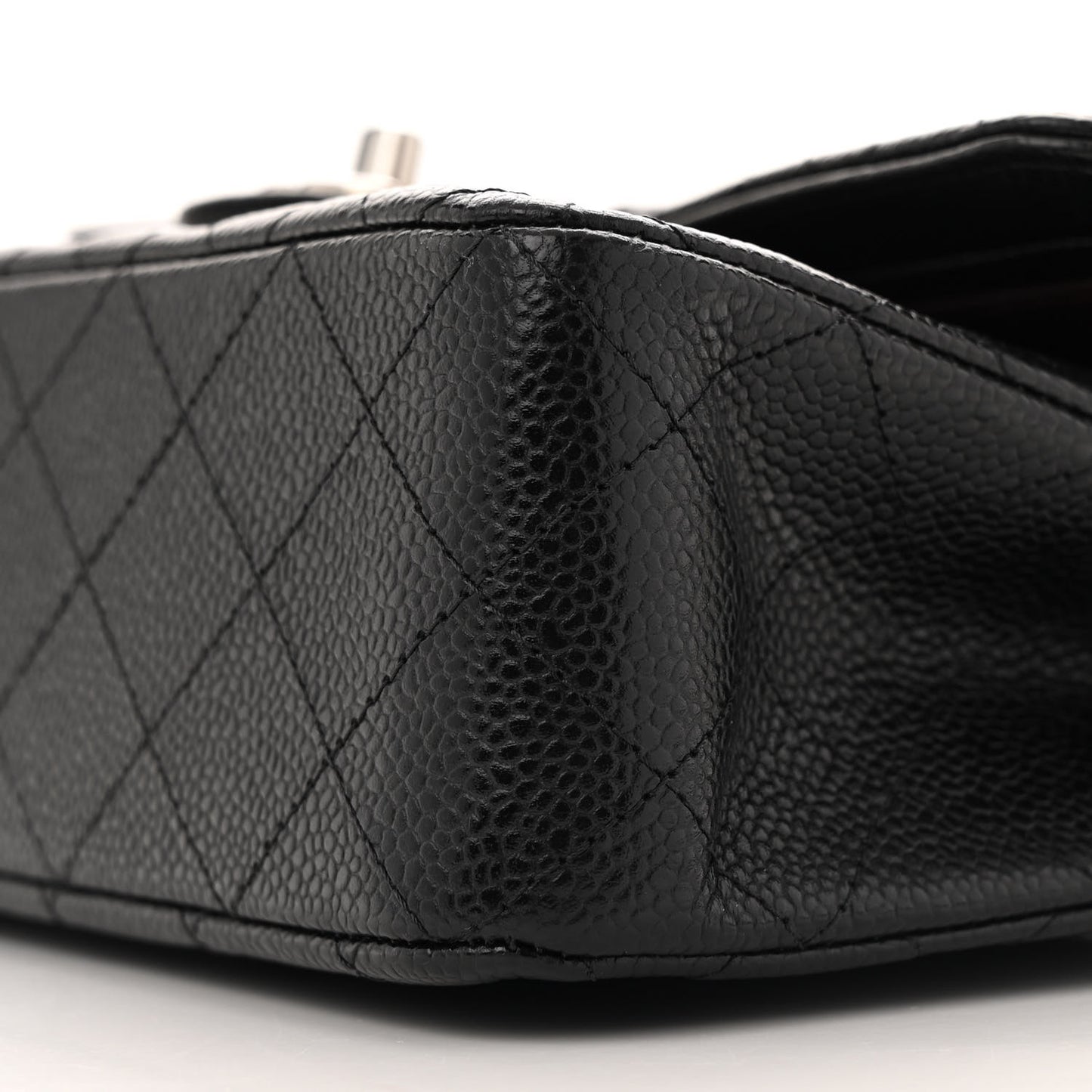 Caviar Quilted Small Double Flap Black