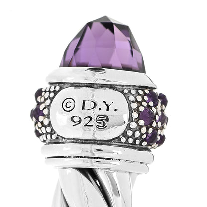 David Yurman Sterling Silver Amethyst Ostera 10mm Cable Hinge Bracelet 4 of 4