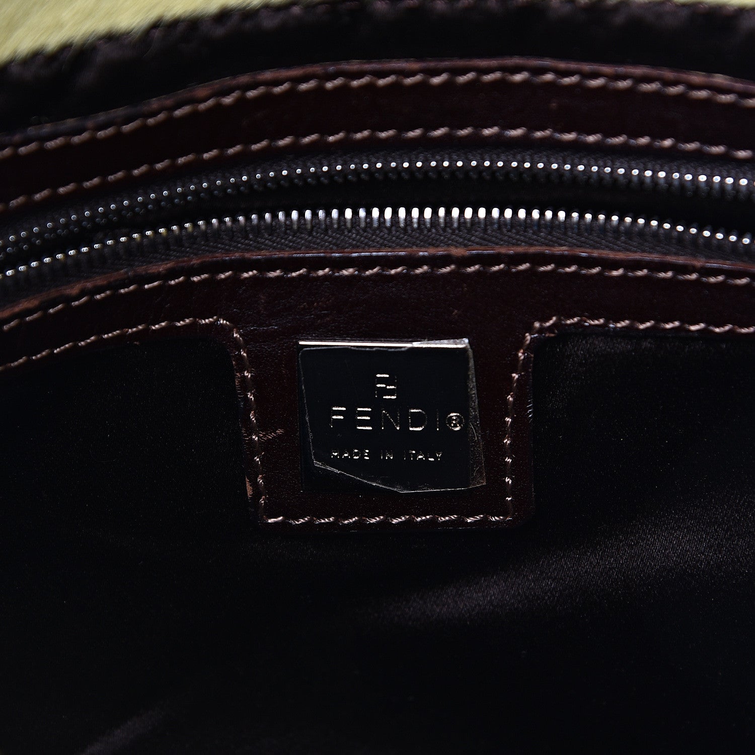 Fendi Calf Hair Mama Baguette Yellow Brown 6 of 18