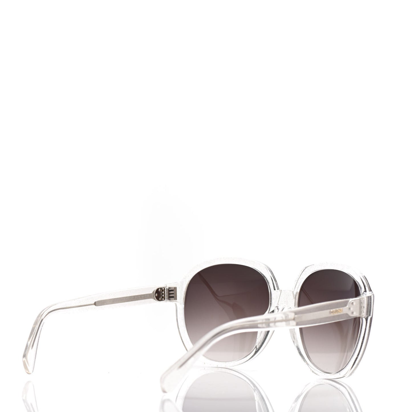 Acetate Glitter Round Sunglasses CL 40147I Clear