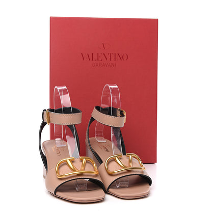 Valentino Garavani Grainy Cowhide VLogo 60mm Sandals 36.5 Rose Cannelle 9 of 9