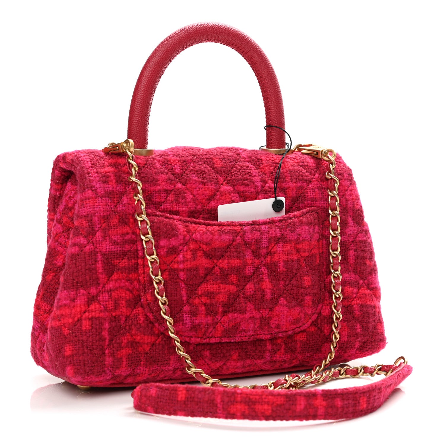 Chanel Tweed Mini Coco Handle Flap Fuchsia 3 of 11