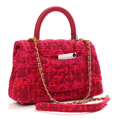 Chanel Tweed Mini Coco Handle Flap Fuchsia 3 of 11