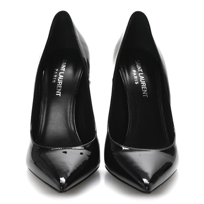 Saint Laurent Patent Opyum 110 Pumps 36 Black Silver 3 of 9