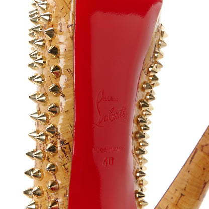 Christian Louboutin Cork Alti Spikes 160 Pumps 40 Natural Gold 7 of 11