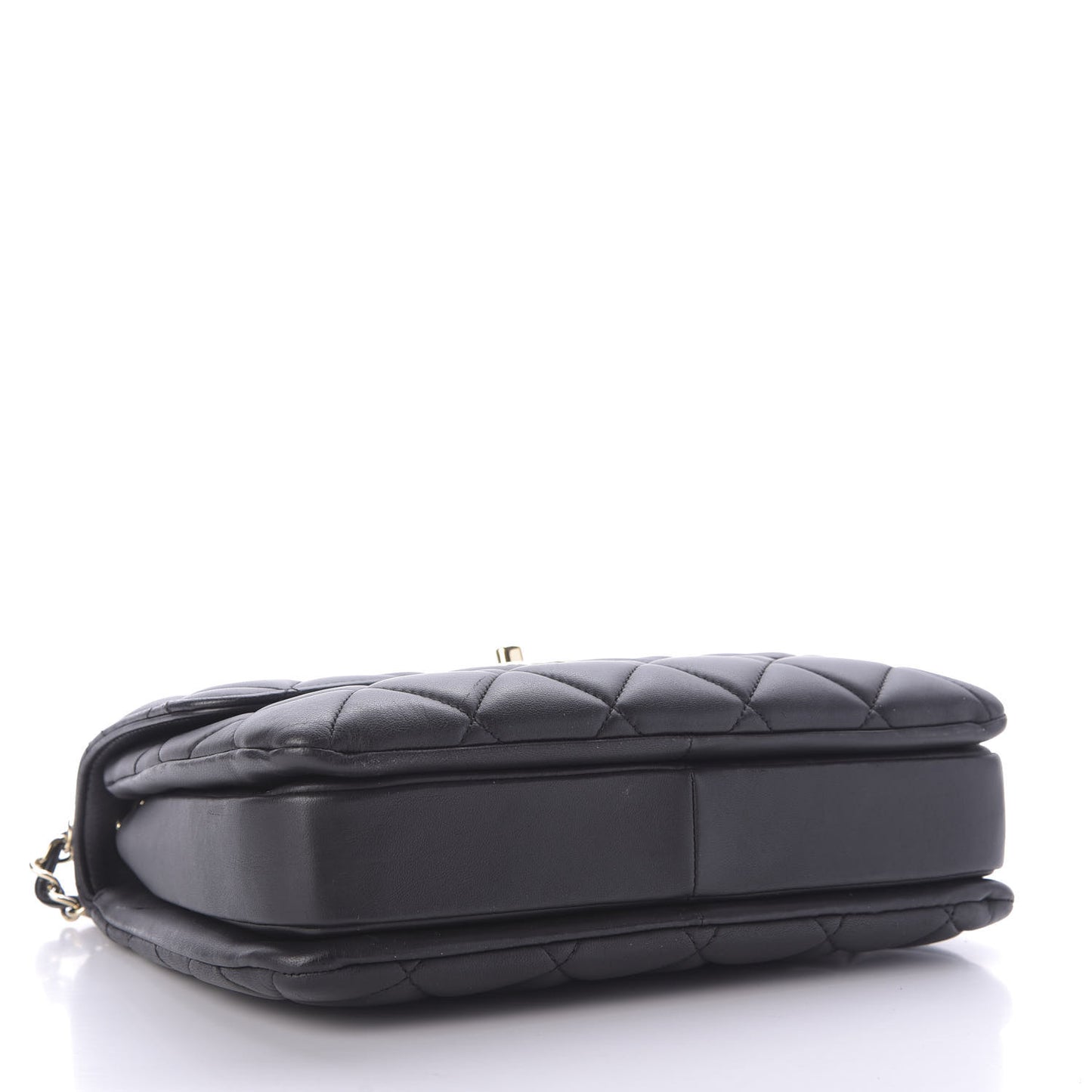 Lambskin Quilted Small Trendy CC Dual Handle Flap Bag Black