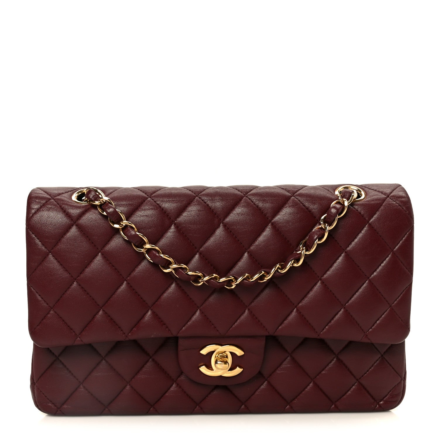 Chanel Lambskin Quilted Medium Double Flap Burgundy 1 of 11