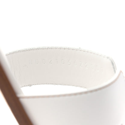 Hermes Box Calfskin Oran Sandals 39 White 8 of 8