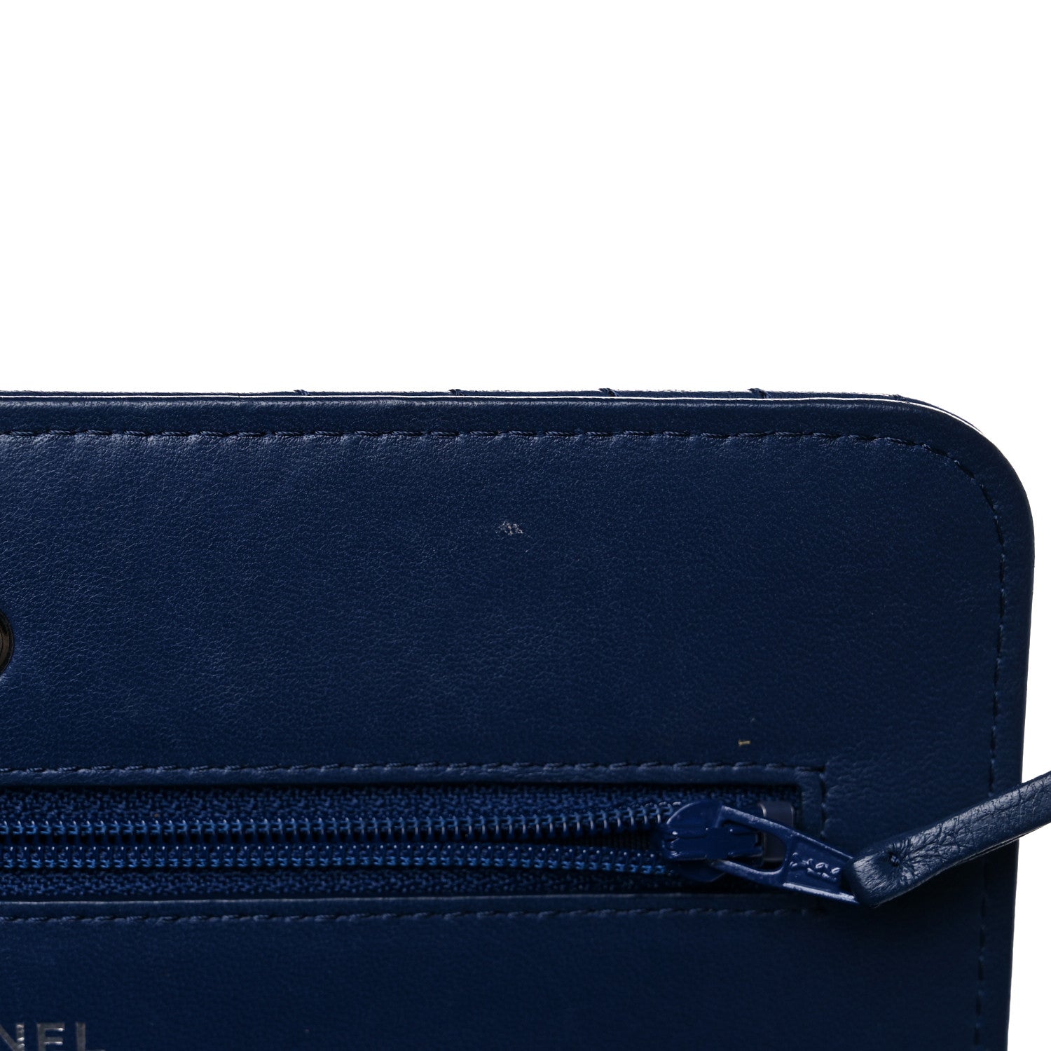 Chanel Lambskin Quilted CC Crossing Wallet On Chain WOC Blue 17 of 23