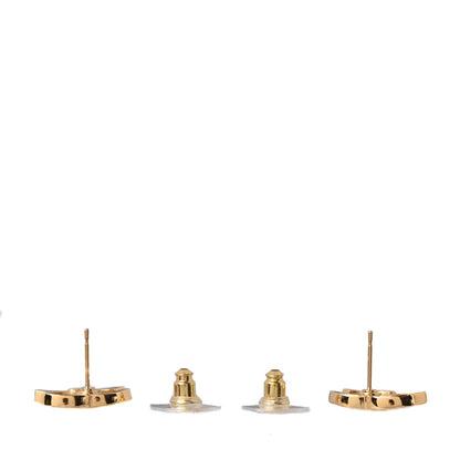 Chanel Metal Textured CC Earrings  Gold 3 of 5