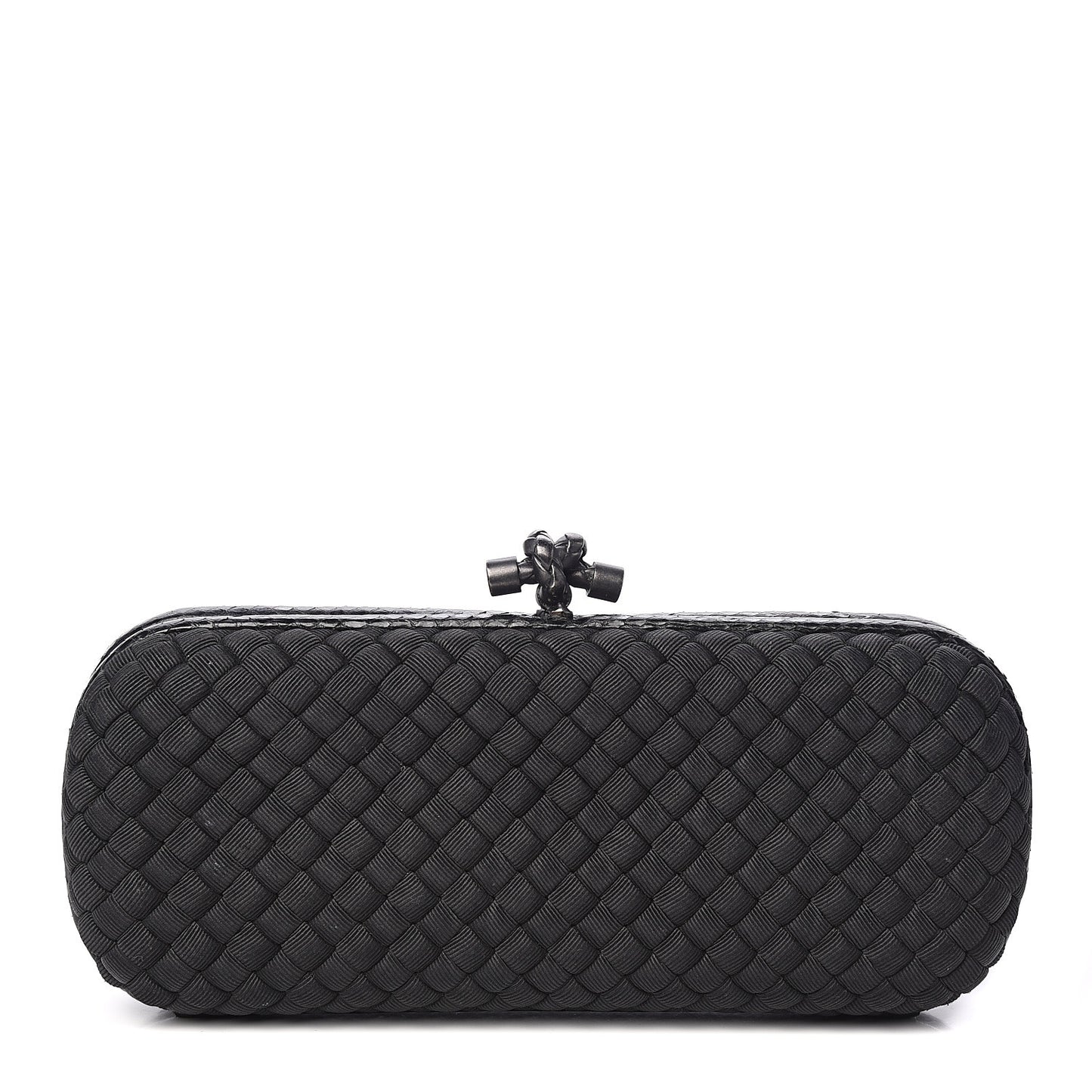 Satin Ayers Intreccio Impero Stretch Knot Clutch Black