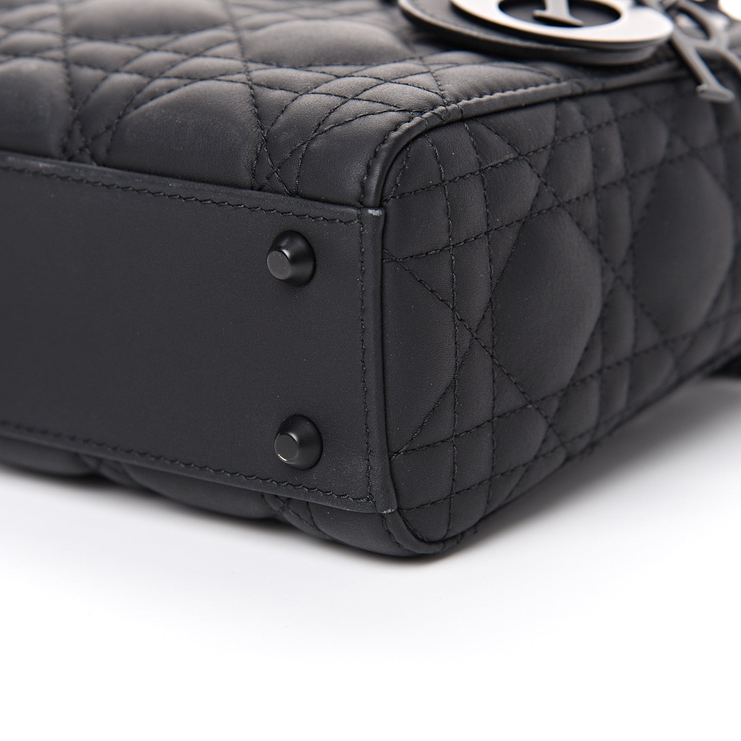 Christian Dior Ultra Matte Calfskin Cannage Mini Lady Dior Black 9 of 11