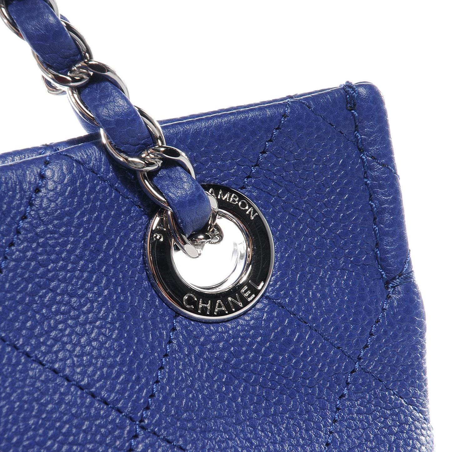 Caviar Quilted CC Pocket Hobo Dark Blue