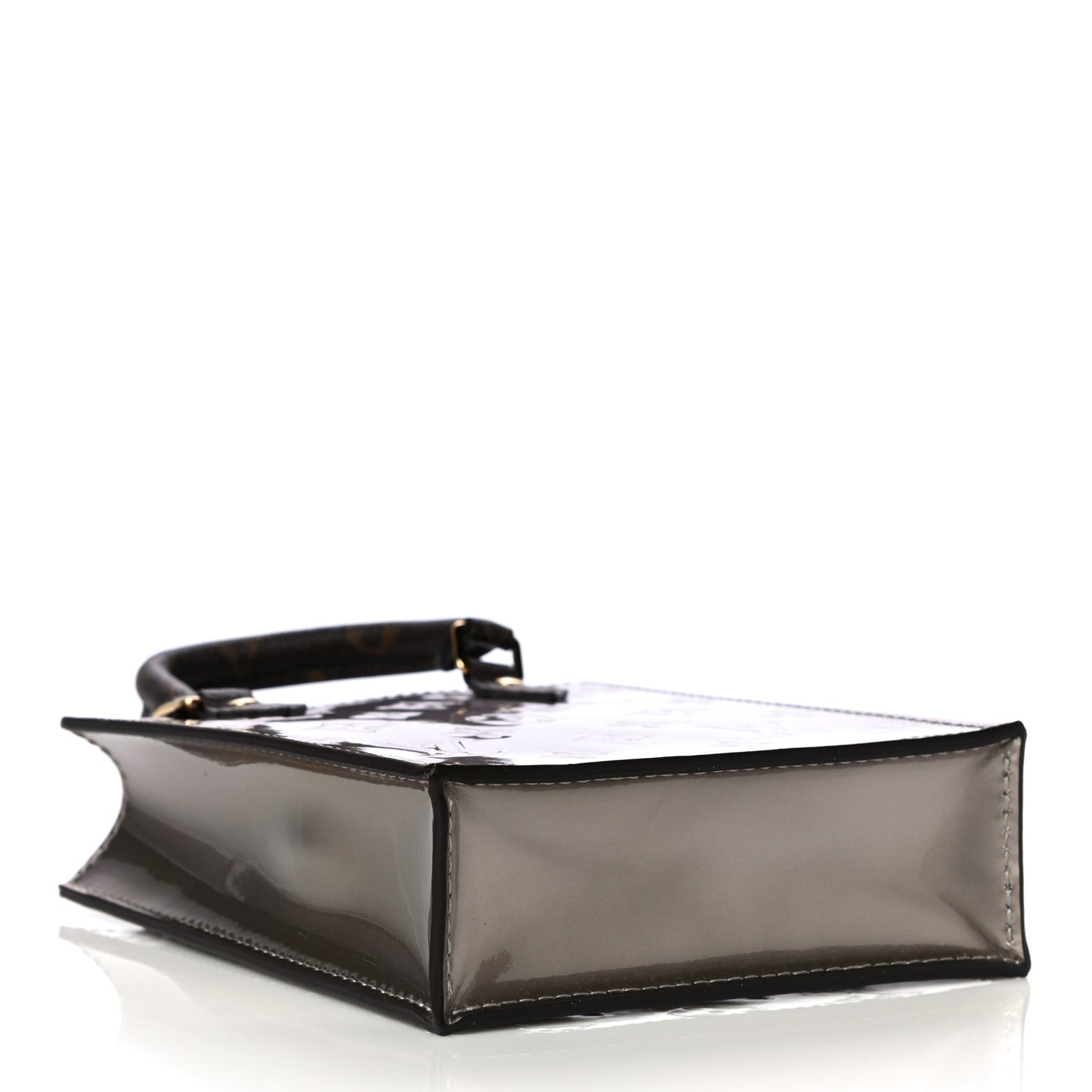 Vernis Monogram Petit Sac Plat Taupe Metallise