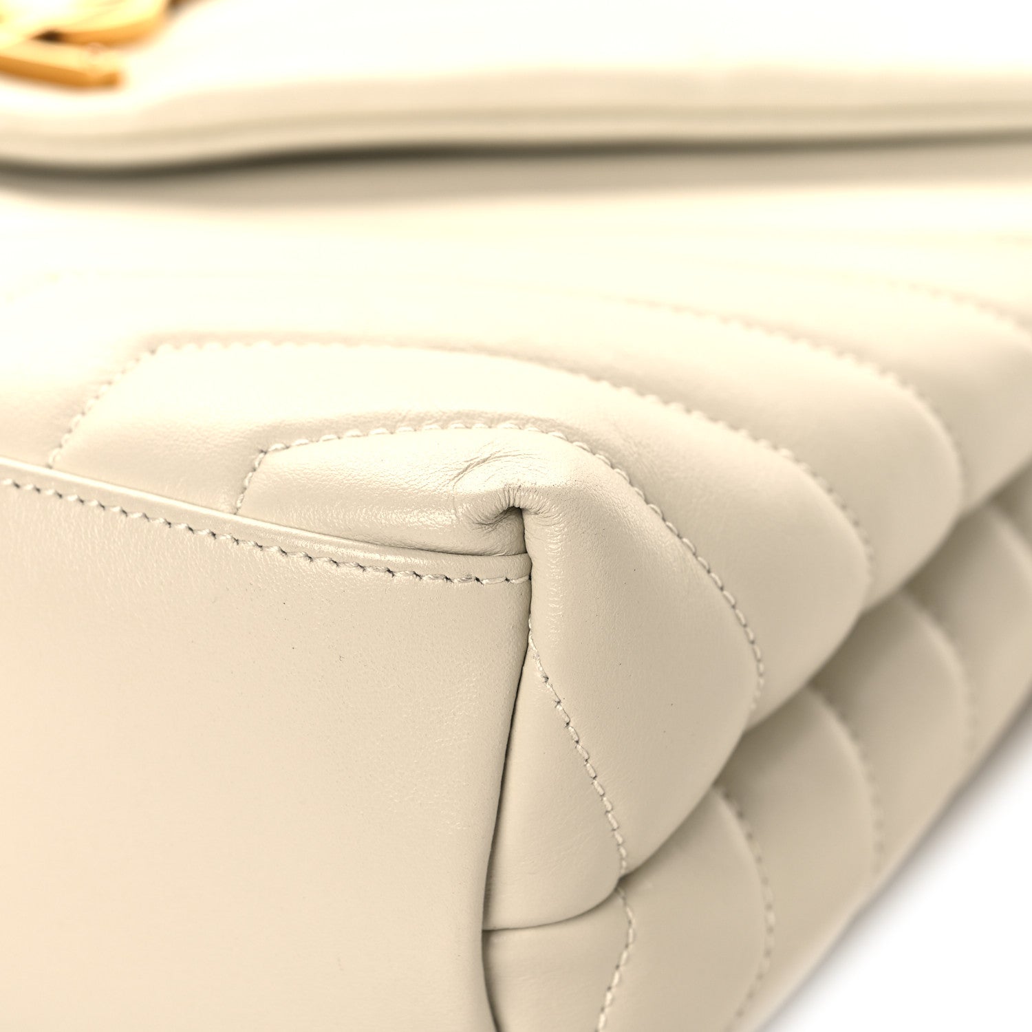Saint Laurent Calfskin Y Quilted Monogram Medium Loulou Chain Satchel Crema Soft 10 of 11