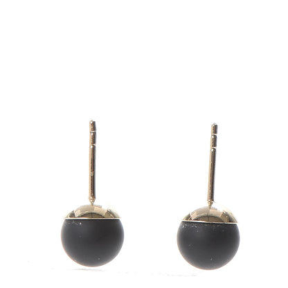 Christian Dior Rubber Lacquer Mise En Dior Tribal Earrings Matte Gold Black 4 of 5