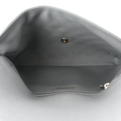 Chanel Caviar Quilted Flap Clutch Grey 5 of 7