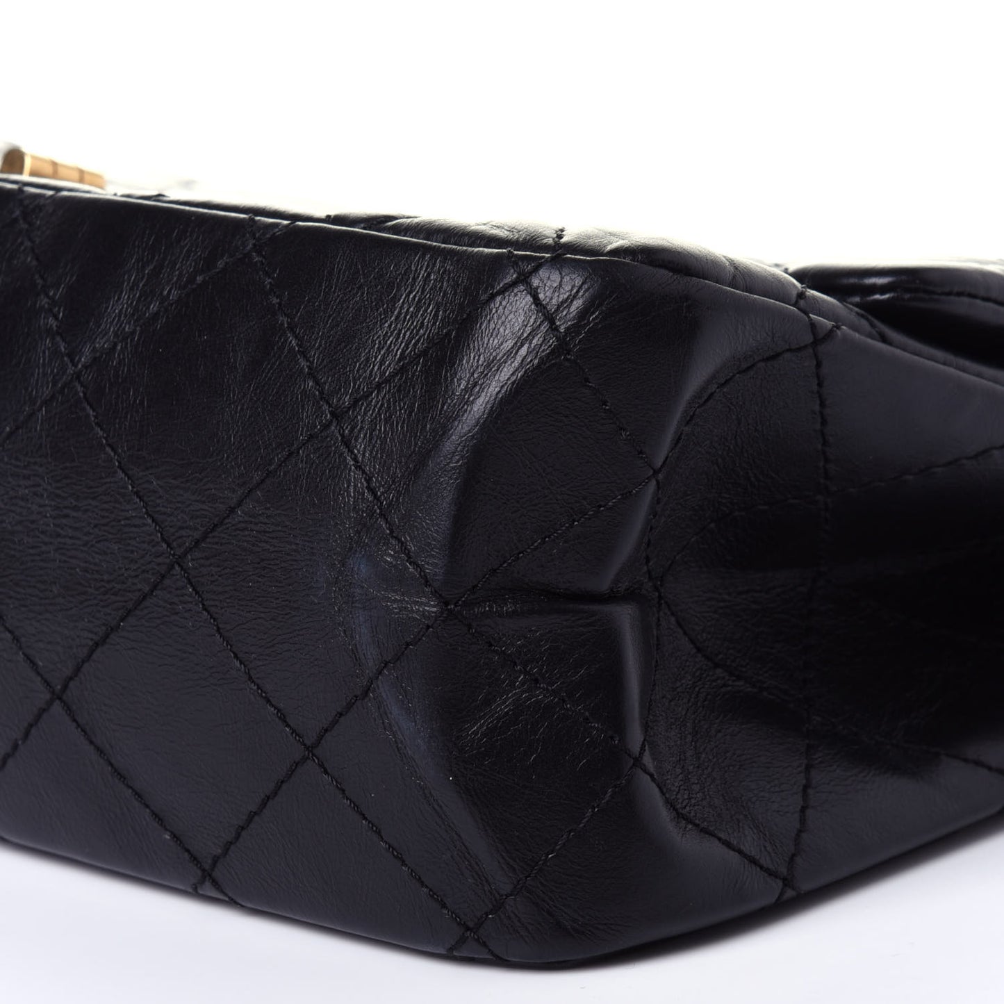 Aged Calfskin Quilted 2.55 Reissue 227 Flap Black