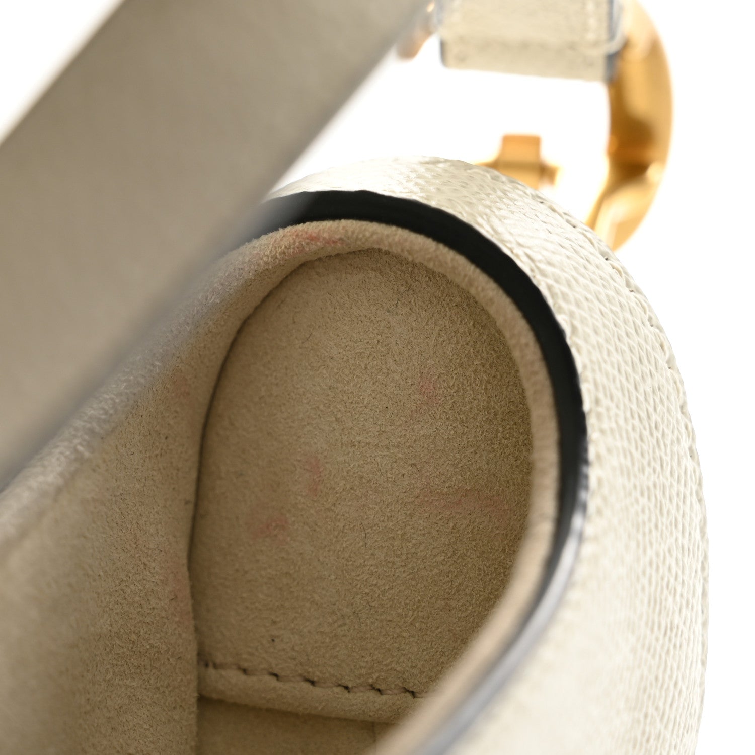 Christian Dior Grained Calfskin Mini Saddle Bag White 10 of 11