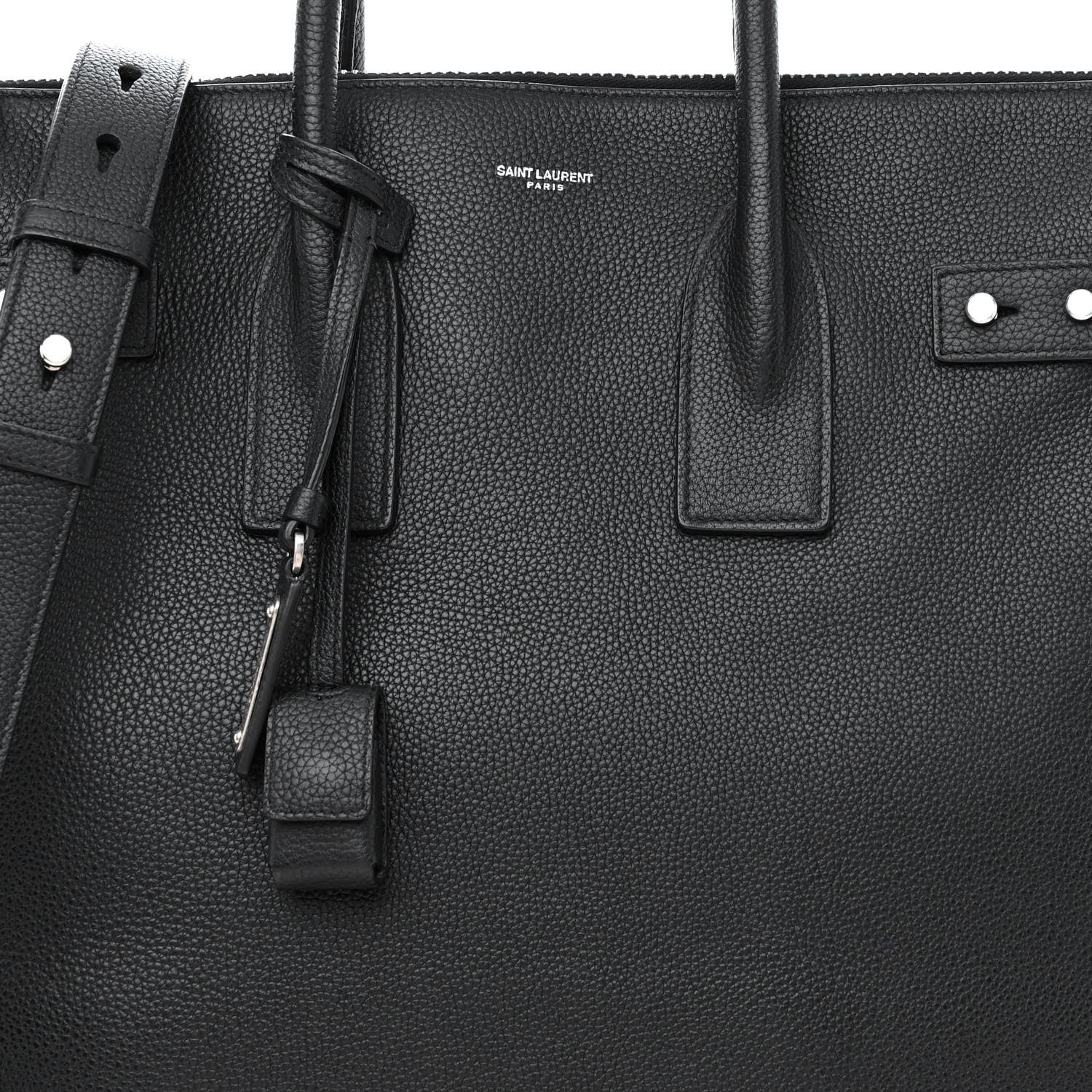 Saint Laurent Grained Calfskin Sac De Jour Souple North South Tote Black 8 of 12