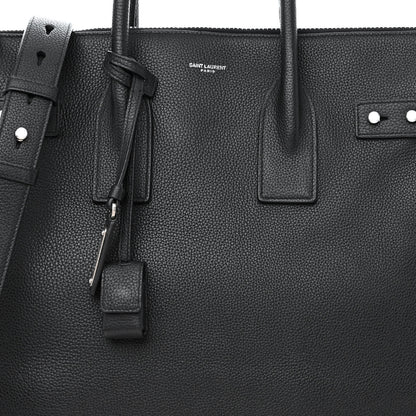 Saint Laurent Grained Calfskin Sac De Jour Souple North South Tote Black 8 of 12