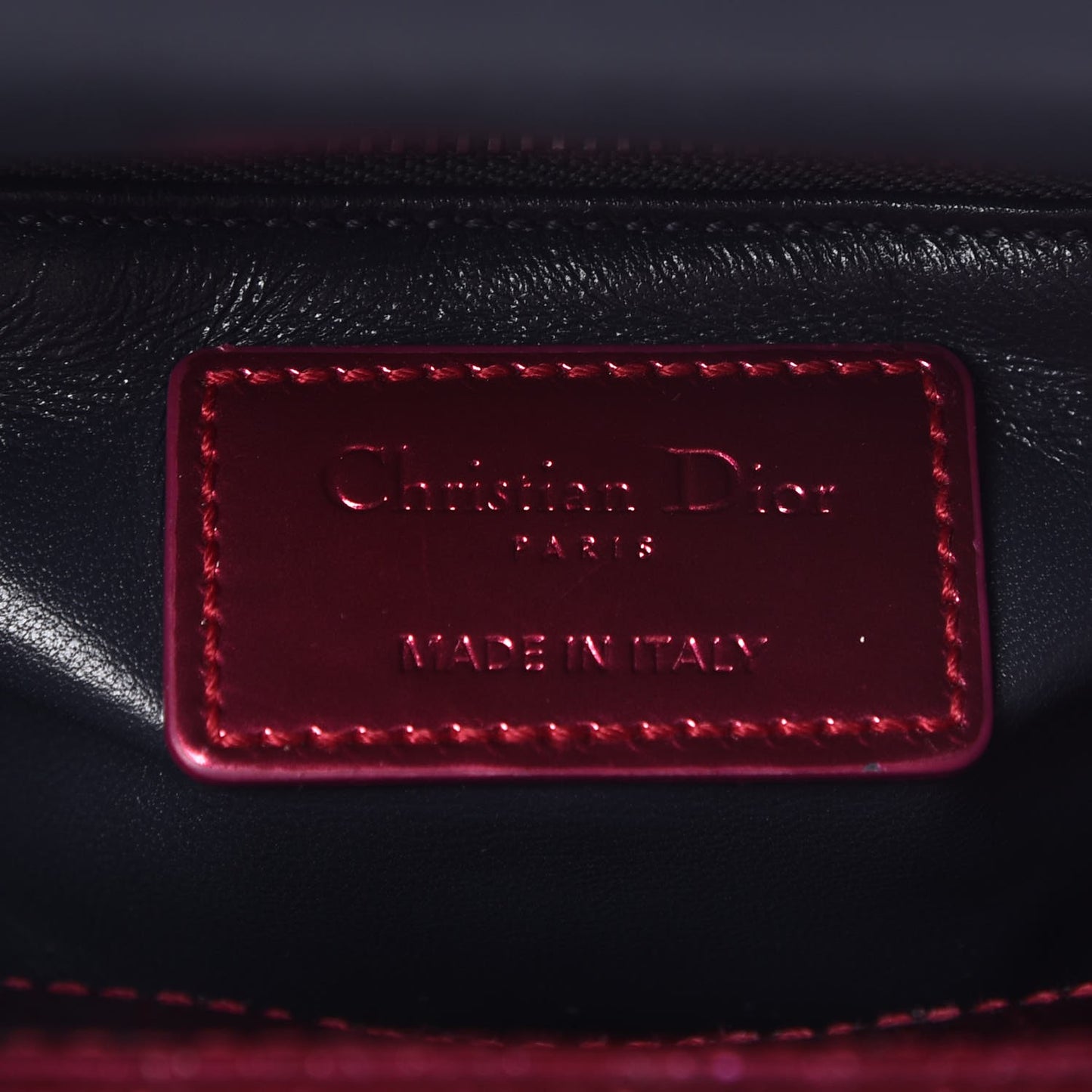 Metallic Patent Micro-Cannage Mini Lady Dior Fuchsia