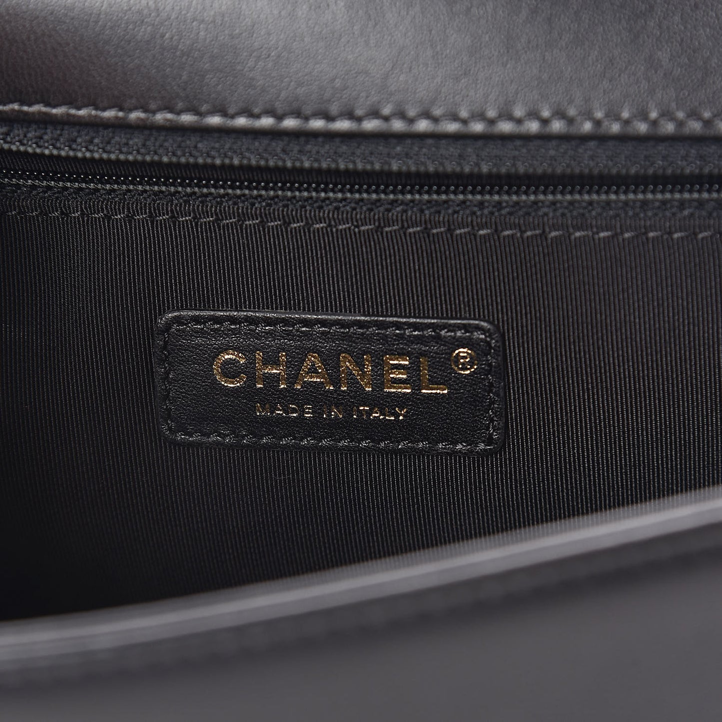 Lambskin Quilted Large Boy Flap Black