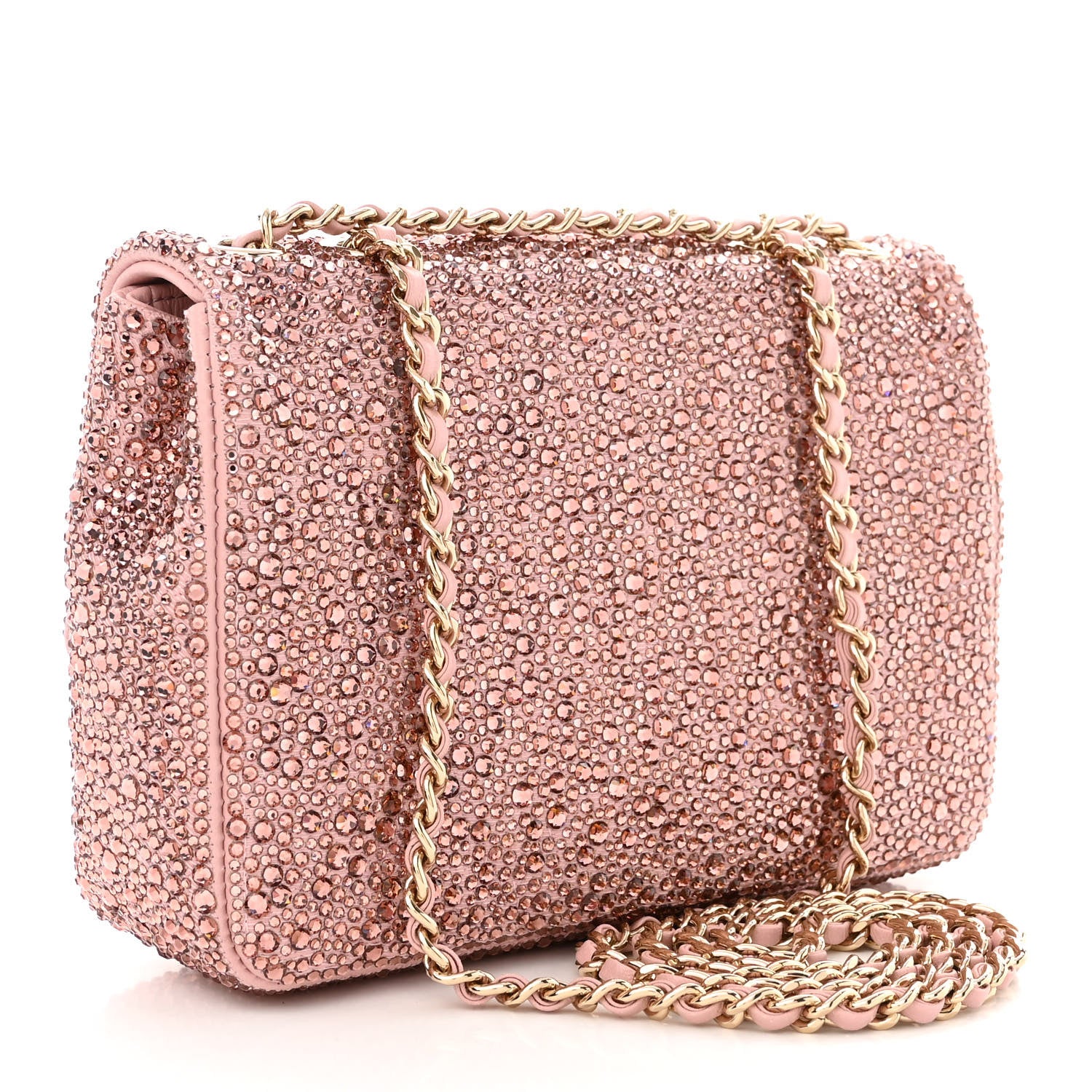 Chanel Lambskin Crystal Diamante Small Flap Light Pink 3 of 11