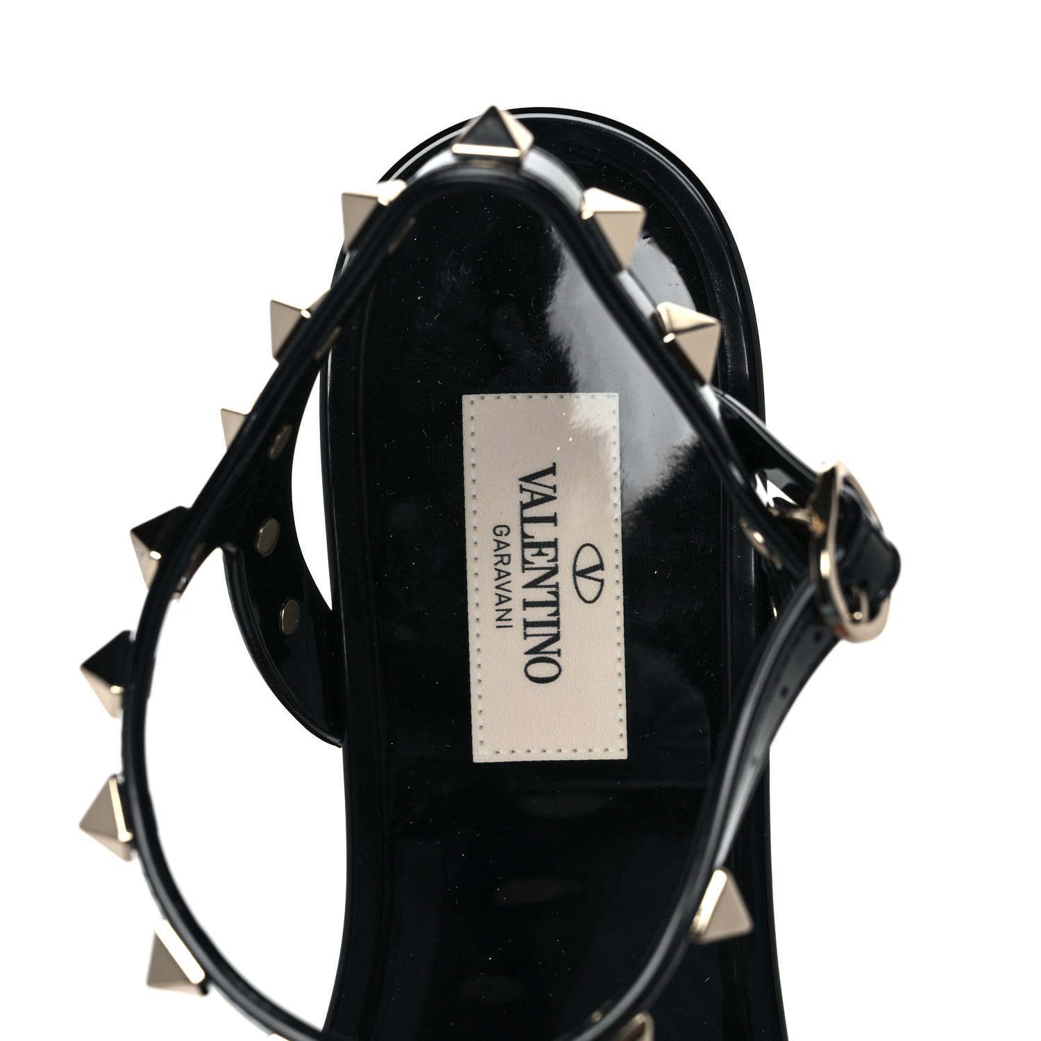 Valentino Garavani PVC Jelly Rockstud Caged Sandals 38 Black 7 of 8