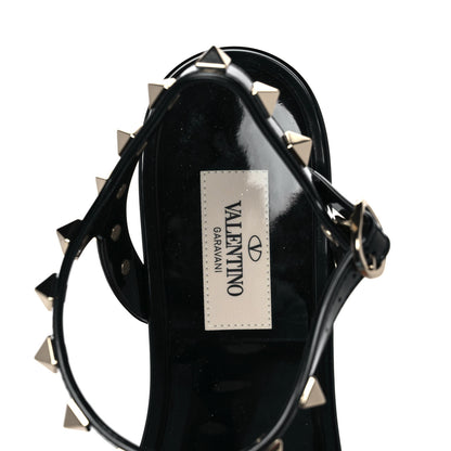 Valentino Garavani PVC Jelly Rockstud Caged Sandals 38 Black 7 of 8