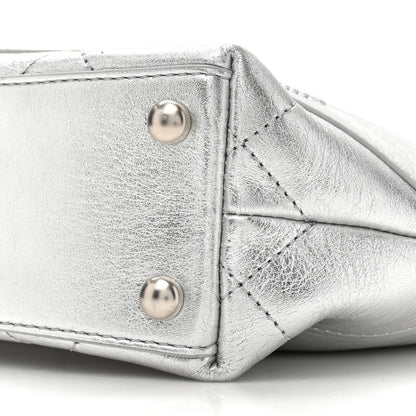 Chanel Metallic Calfskin Stitched CC Club Monaco Tote Silver 9 of 12