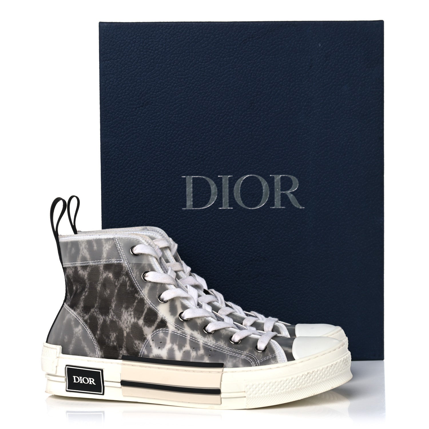 Christian Dior Canvas Leopard Print Womens B23 High Top Sneakers 39 White 10 of 10