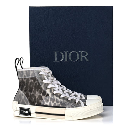 Christian Dior Canvas Leopard Print Womens B23 High Top Sneakers 39 White 10 of 10