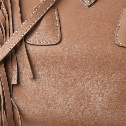 Prada Glace Calf Twin Pocket Fringe Tote Caramel 13 of 16