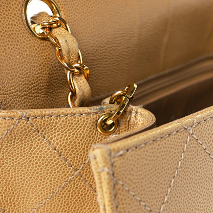 Chanel Caviar Stitched Jumbo Single Flap Beige 10 of 13