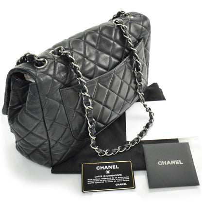 Chanel Lambskin Quilted Jumbo Flap Black SHW 3 of 8