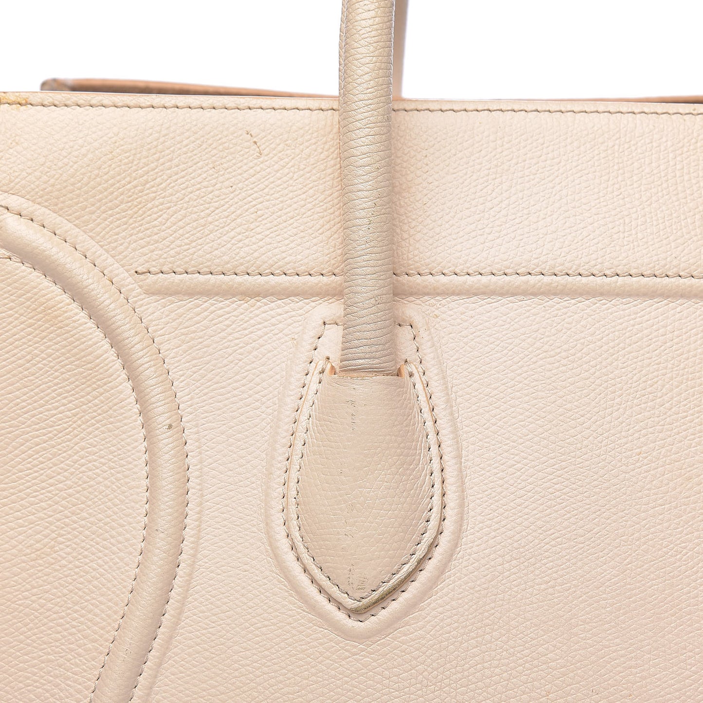 Grained Calfskin Medium Phantom Luggage Cream