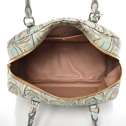 Prada Saffiano Anise Print Bauletto Green 5 of 12