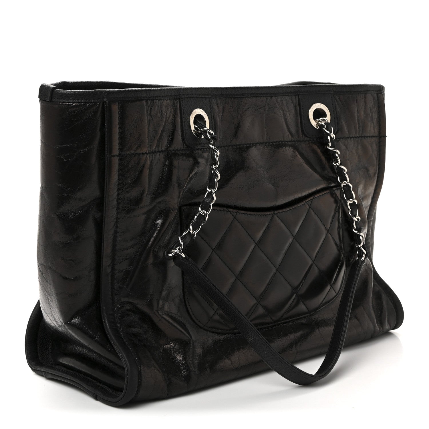 Chanel Glazed Calfskin Small Deauville Tote Black 3 of 11