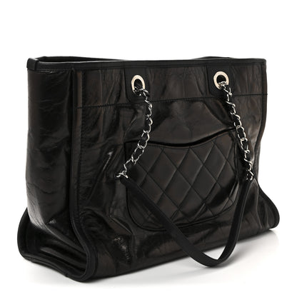 Chanel Glazed Calfskin Small Deauville Tote Black 3 of 11