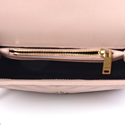 Saint Laurent Sheepskin Matelasse Chevron Monogram Medium College Bag Rose Poudre 8 of 10