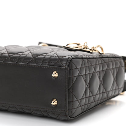 Christian Dior Lambskin Cannage Small Lucky Badges My Lady Dior Dark Grey 10 of 11