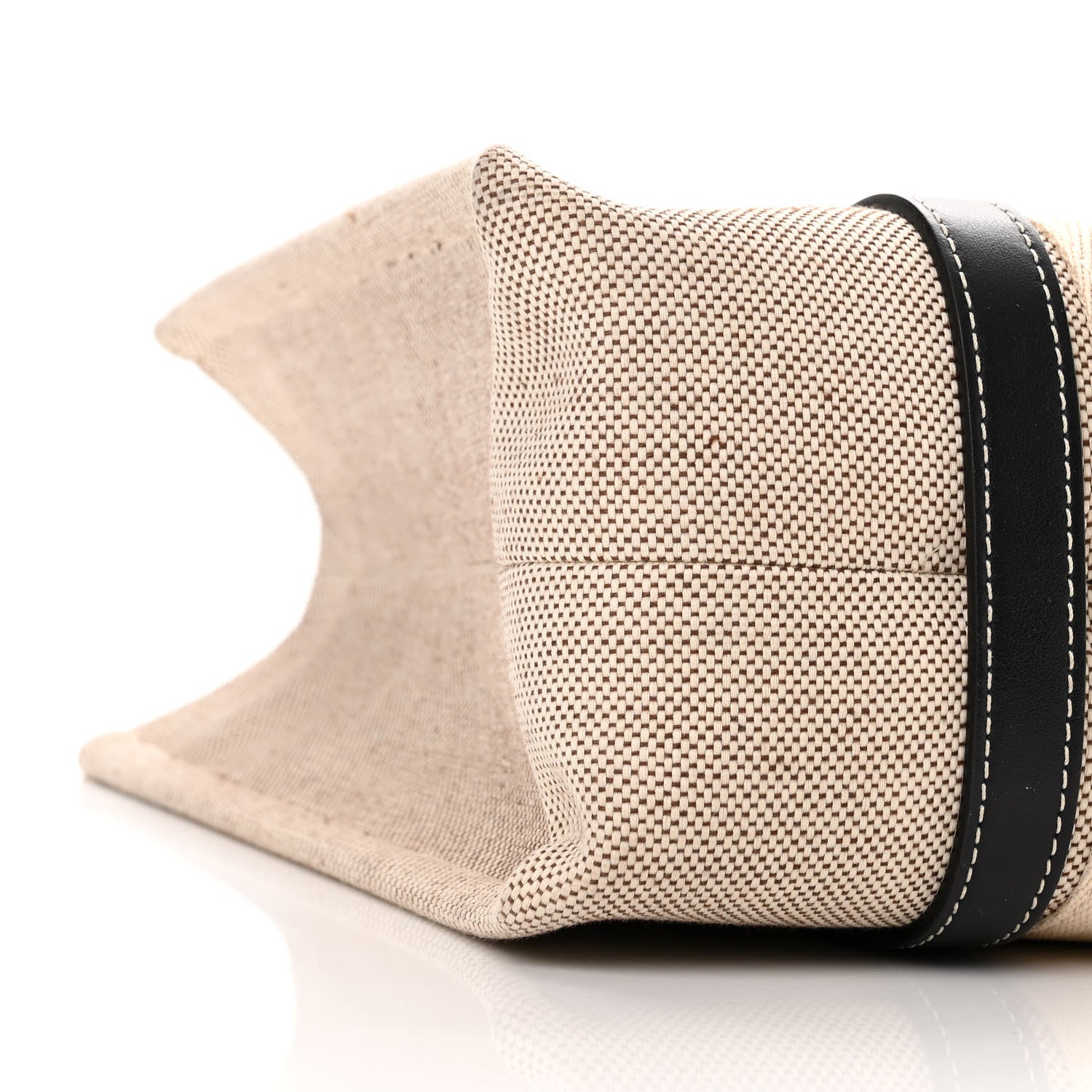 Chloe Cotton Calfskin Medium Woody Ribbon Tote White Black 8 of 9