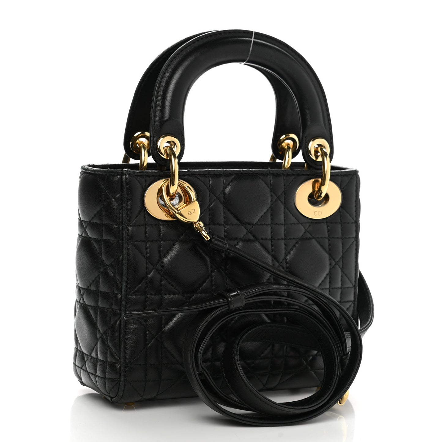 Lambskin Cannage Mini Lady Dior Black