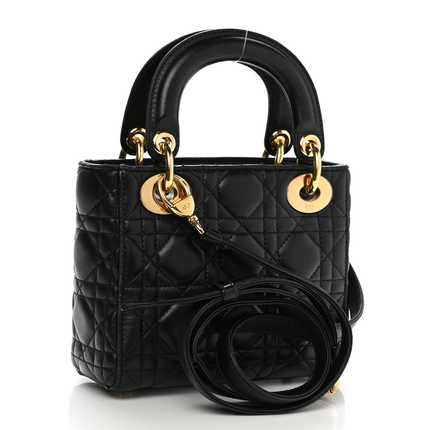 Christian Dior Lambskin Cannage Mini Lady Dior Black 3 of 12
